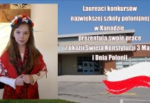 Laureaci konkursów szkoły polskiej im. Mikołaja Kopernika przedstawiają prace…