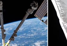 Wysięgnik Canadarm2 trafiony kosmicznym śmieciem