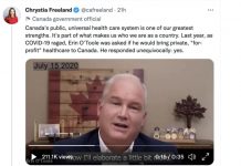 Twitter opatrzył ostrzeżeniem tweet wyborczy Christie Freeland