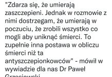Dr Paweł Grzesiowski: Zaszczepieni umierają w poczuciu dobrze spełnionego obowiązku…