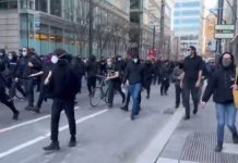 Antifa w Montrealu na 1 – maja