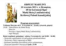 ODPUST MARYJNY 10 września 2023 r. w Brampton