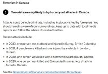 Londyn ostrzega przed zamachem w Kanadzie