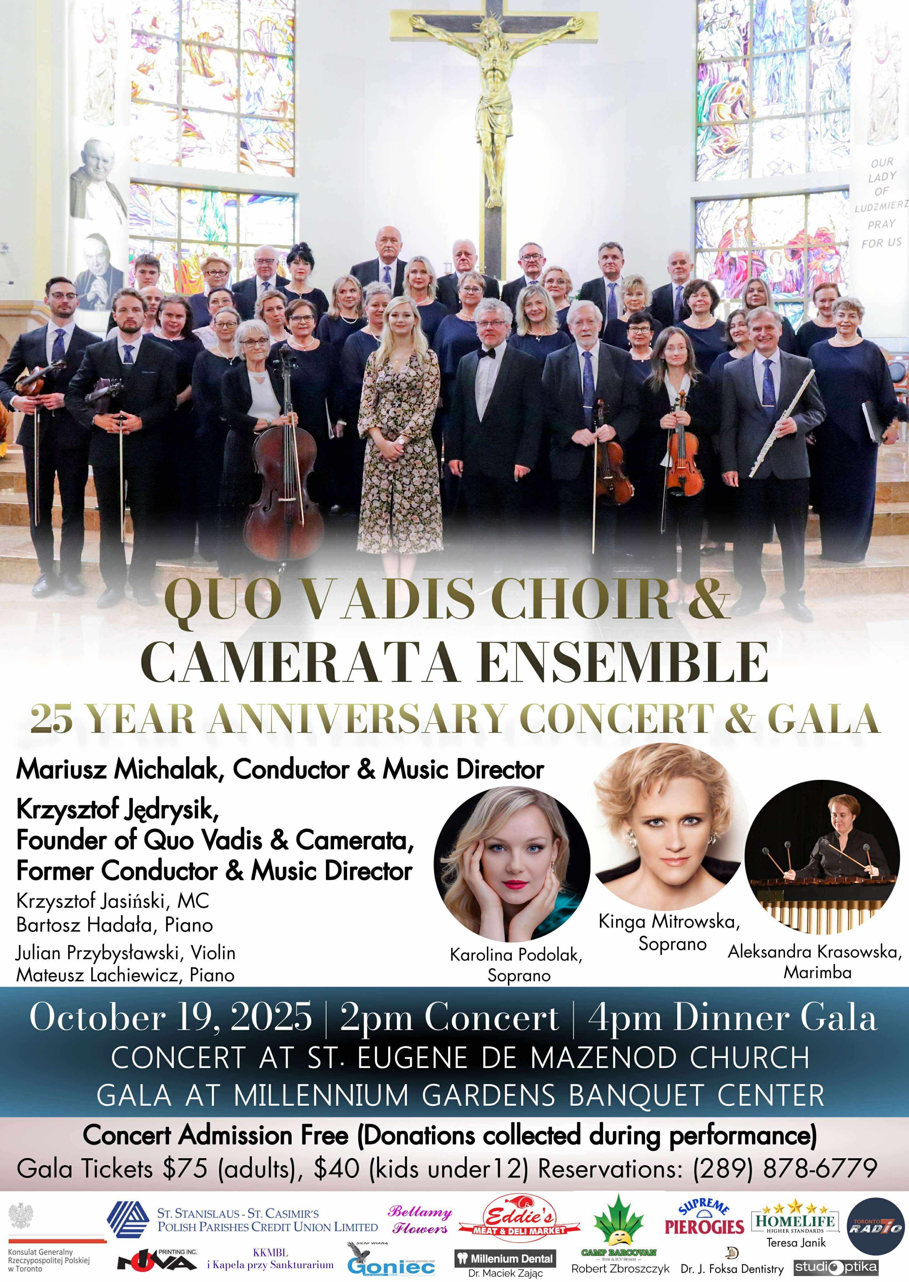 Jubileuszowy bankiet chóru Quo Vadis i zespołu Camerata