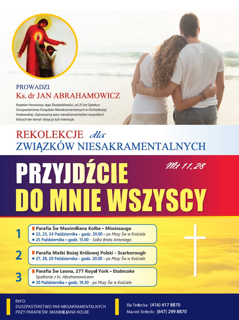Rekolekcje dla żyjących w związkach niesakramentalnych