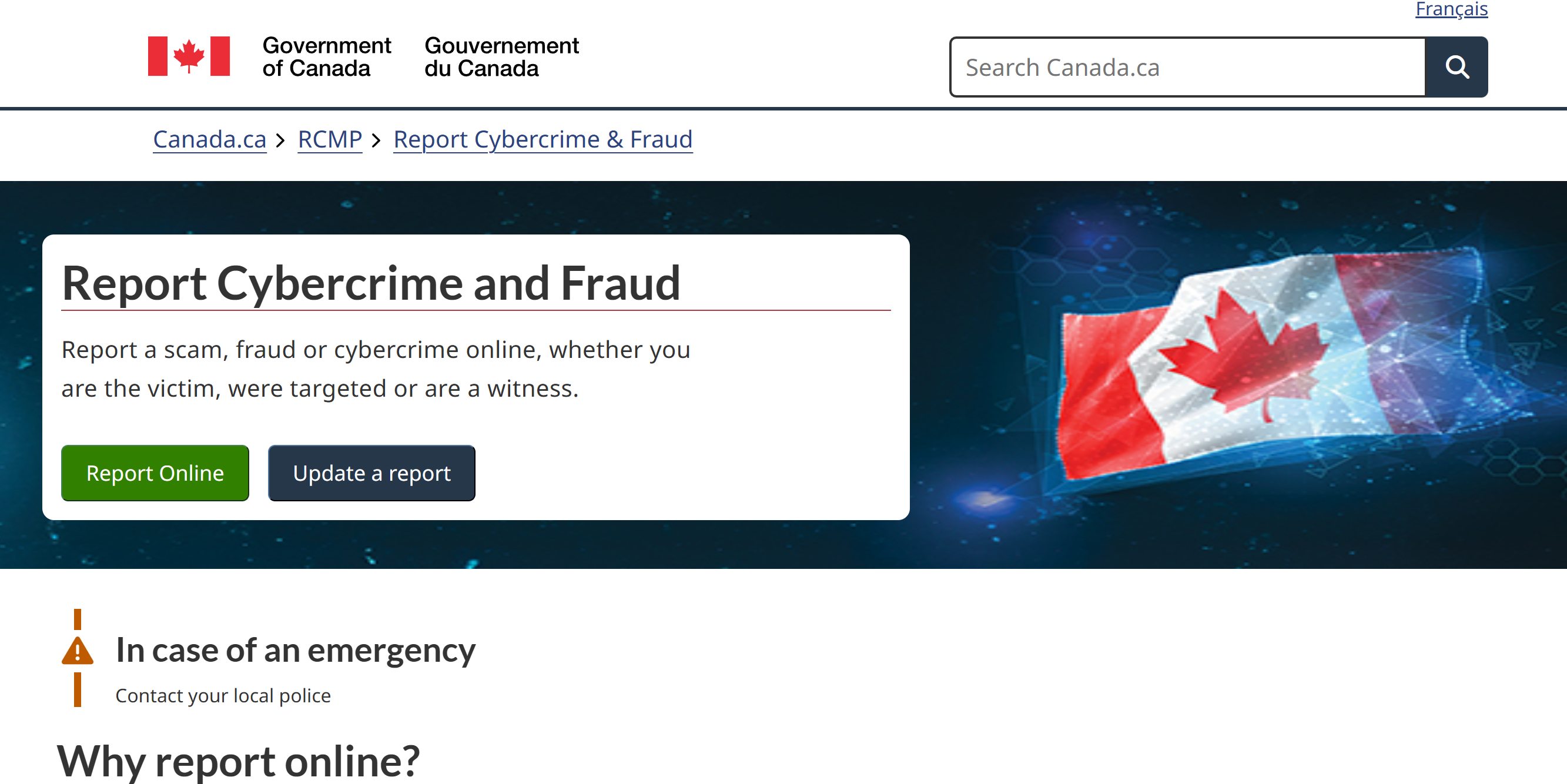 Nowa strona internetowa RCMP do zgłaszania oszustw i cyberprzestępstw