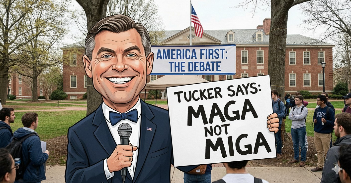 Tucker Carlson ostentacyjnie kwestionuje wsparcie USA dla Izraela. “MAGA not MIGA”