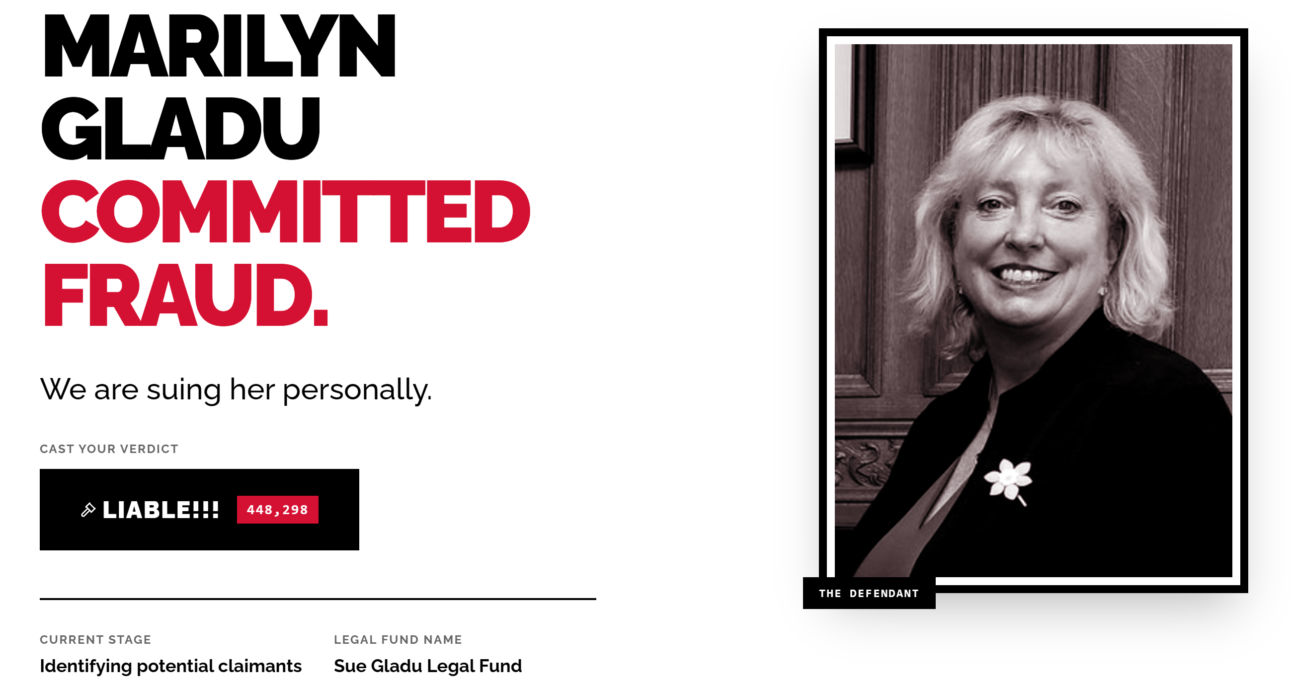 Proces class action przeciwko Marilyn Gladu