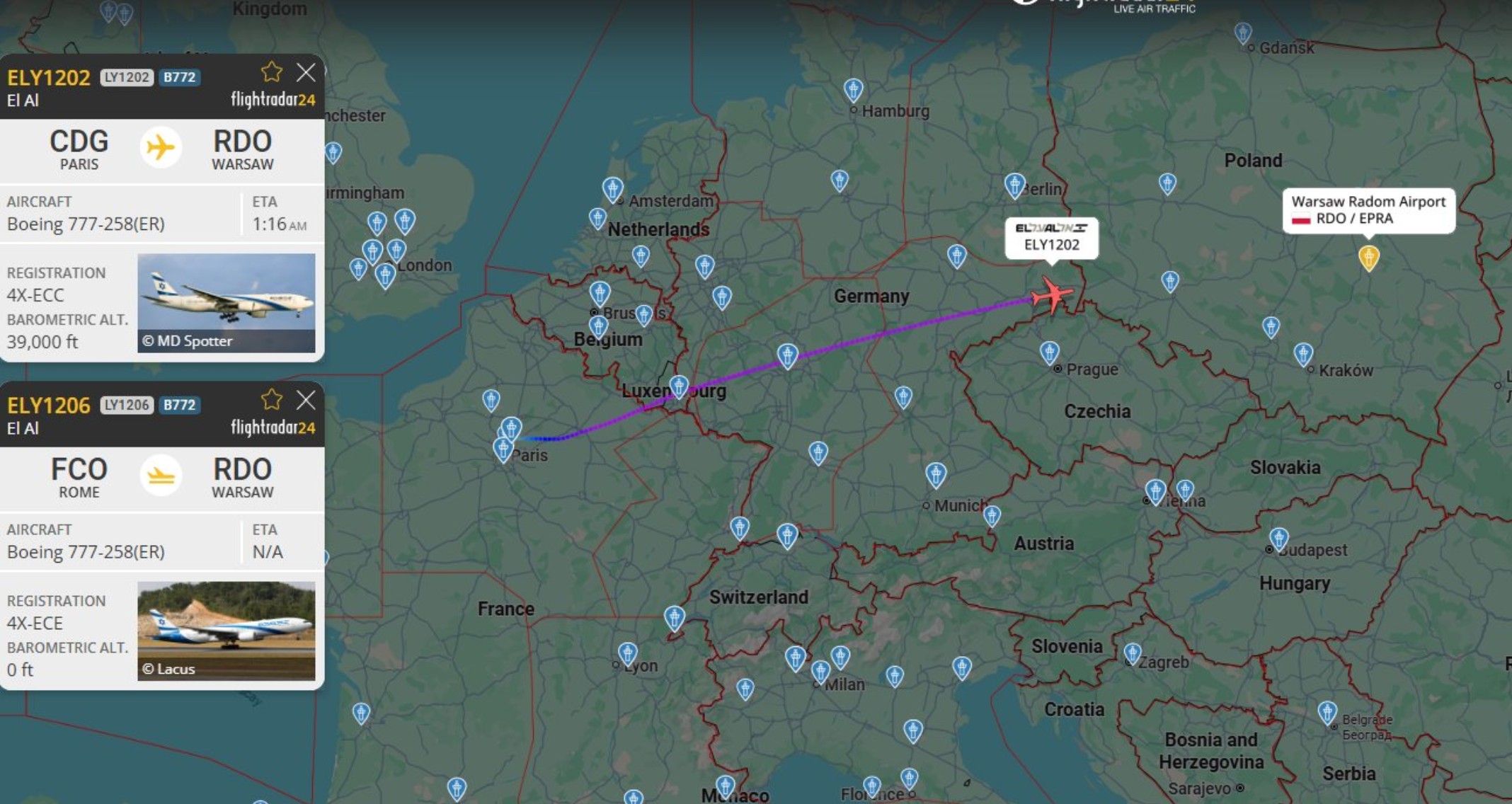 Izraelskie linie lotnicze przebazowują niektóre samoloty do Polski