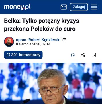 Belka: Tylko potężny kryzys przekona Polaków do euro…